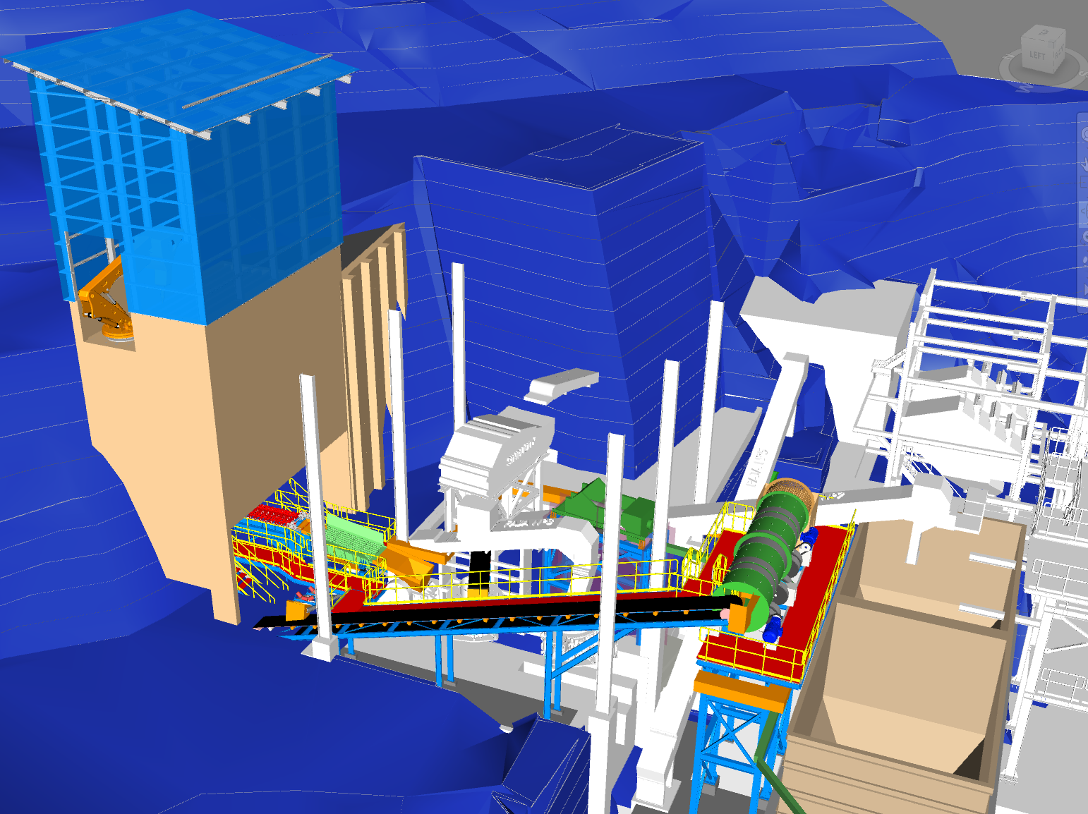 Modelamiento BIM 3D y diseño de ingeniería multidisciplinaria de detalle de planta minera