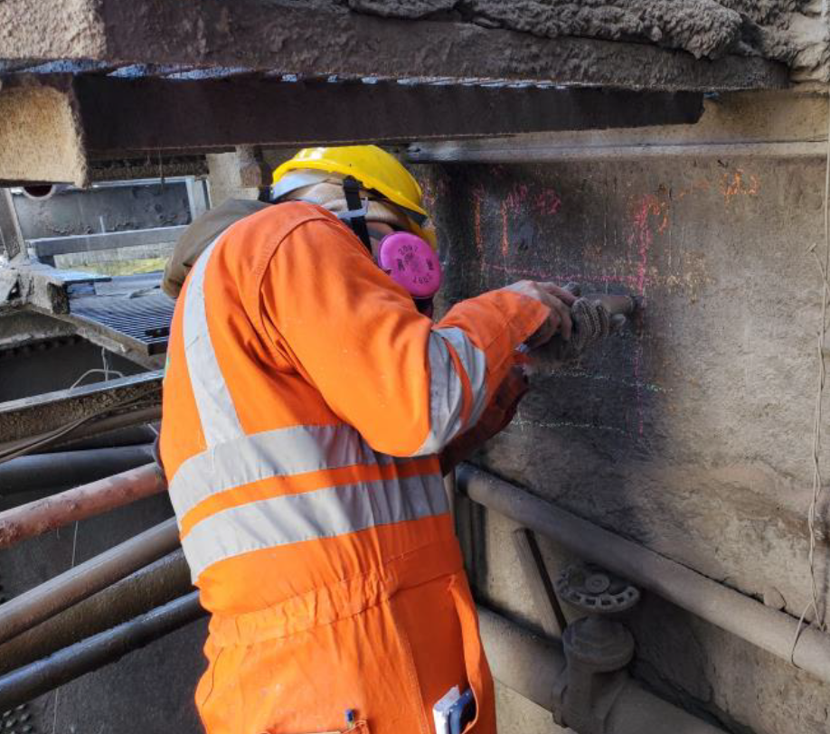 Inspección de estructuras de acero y concreto mediante ensayos no destructivos NDT en planta minera - CIENSO